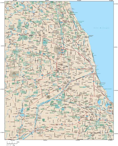 Chicago Metro Map Full Size Map