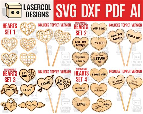 12 Designs Hearts Svg Bundle Heart Laser Svg Cut Files Art