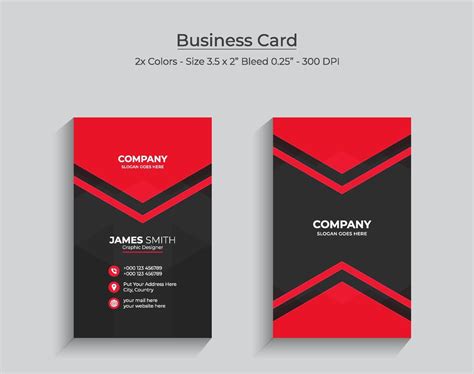Modern Abstract Clean And Simple Business Card Template Vertical Name