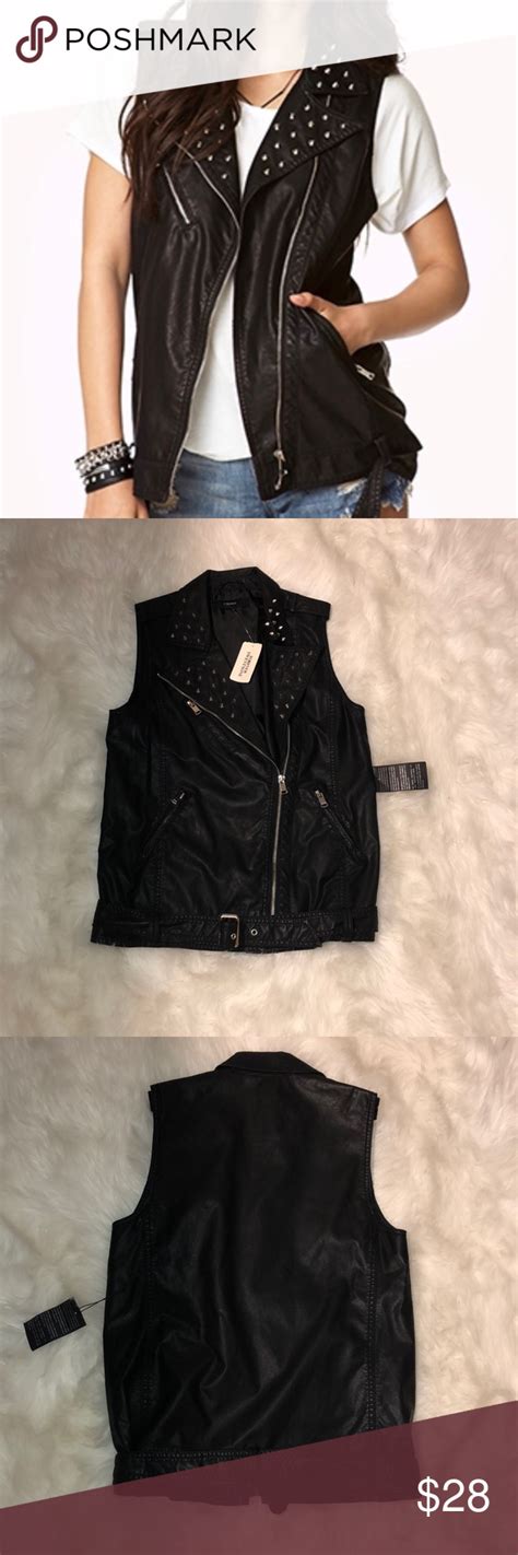 Faux Leather Studded Vest Women Shopping Leather Faux Leather