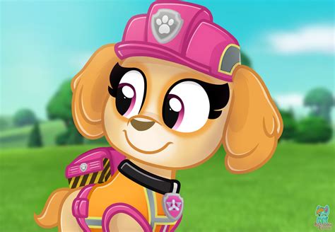 83884 Safe Artistrainbow Eevee Skye Paw Patrol Canine