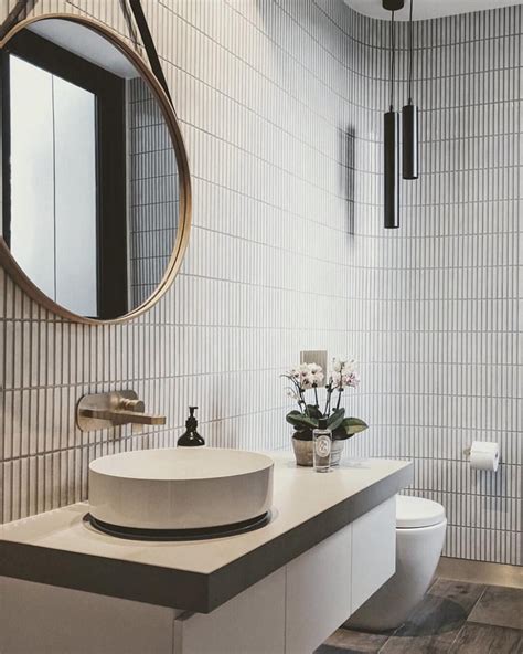 The Curved Wall Feature Tiles And Brass Detailsso Much To Love