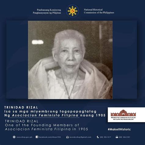 Trinidad Rizal 1868 1951 Sister Kinulayang Nakaraan