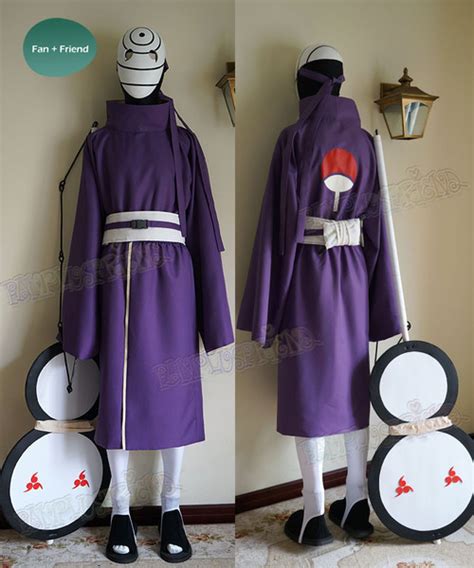 Naruto Cosplay Akatsuki Ninja Tobi Obito Madara Uchiha Costume Full Set