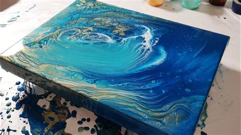 Gorgeous Ocean Acrylic Pour Painting Flow Art Youtube