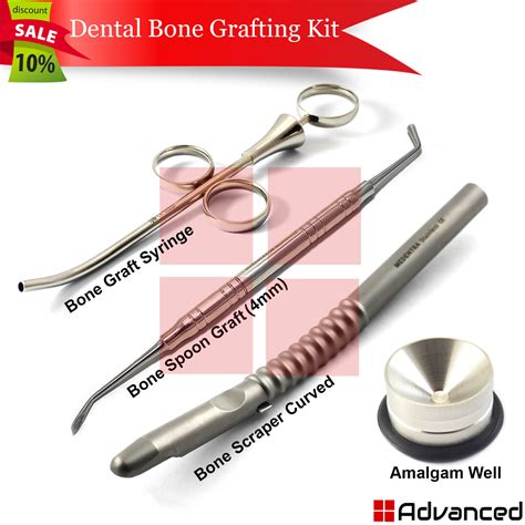 Set Of Dental Implant Bone Grafting Kit Spoon Graft Packer Bone