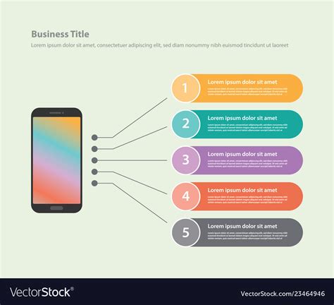 Smartphone App Infographic With List Of Detail Vector Image