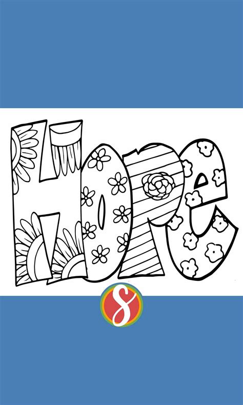 Free Hope Coloring Pages Stevie Doodles