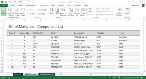 Plantilla De Lista De Materiales Ms Word Excel Plantillas Para Word Excel Y Apple