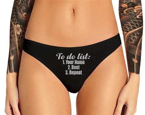 Custom To Do List Thong Panties Personalized With Your Name Etsy