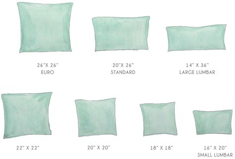 Standard Pillow And Pillowcase Size Chart Guide Updated December 2023