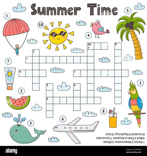 Wordsearch 100 Summer Vacation Words Answer Key Free Printable Word
