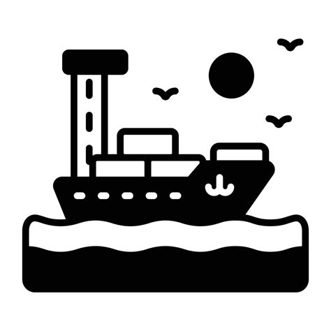 Cargo ship vector design, visually perfect icon of freight ship