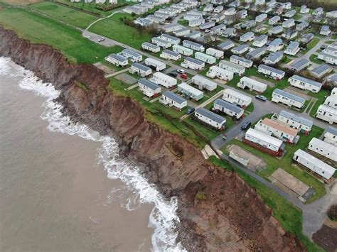 Aerial Pictures Of The Eroding Cliff At Longbeach Leisure Park In