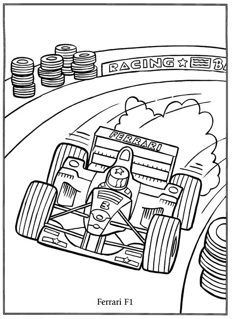 Kleurplaten Paradijs Kleurplaat Ferrari F1 Race Car Coloring Pages