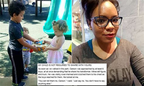 Moms Viral Post Explains Why She Teaches Son Not To Share Daily Mail