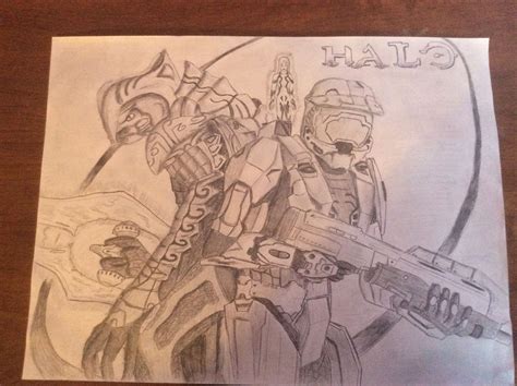 Master Chief Cortana And Arbiter From Halo 3 Halo Drawings