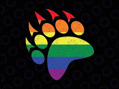 Lgbt Gay Pride Month Svg Paw Gay Bear Svg Rainbow Gay Pride Paw Svg