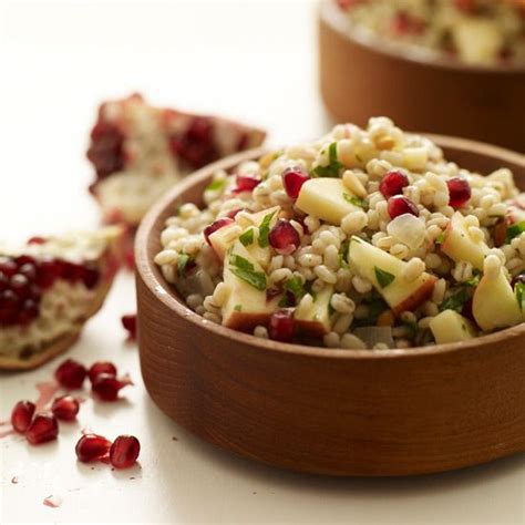Pearled Barley Salad With Apples Pomegranate Seeds And Pine Nuts