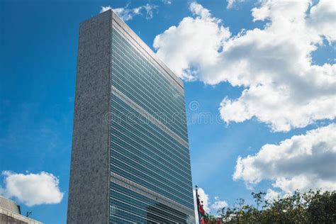 Edifício Da Sede Das Nações Unidas Em Nova Iorque Eua Imagem Editorial