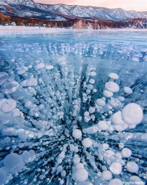 Methane Bubbles Frozen In Lake Baikal Plugon