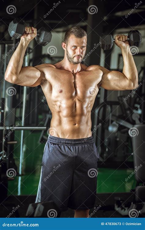 Man Doing Bicep Curls Stock Image Image Of Health Biceps 47830673
