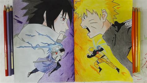 Naruto Vs Sasuke Drawing Easy
