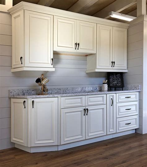 In addition, there are equipment cabinets, such as tall cabinets for a refrigerator or an oven, sink and hob cabinets; Nantucket Linen Kitchen Cabinets - Builders Surplus