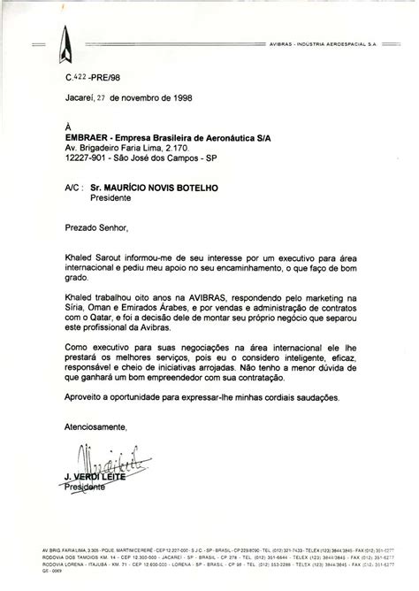 Carta De Recomendação Exemplos Portugal