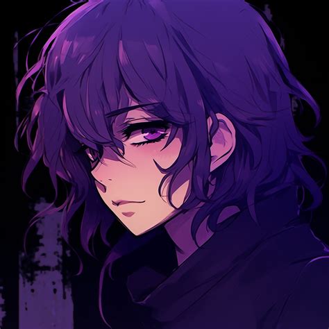 Smirking Anime Character With Purple Hair Purple Anime Male Pfp