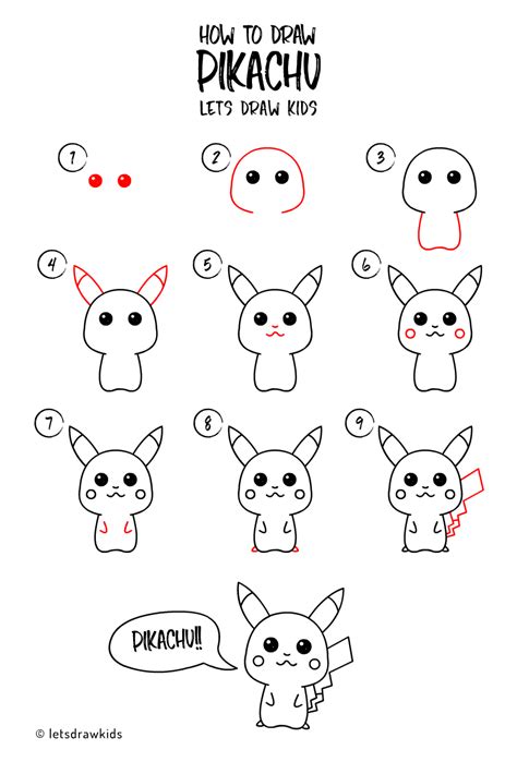 How To Draw Pikachu Easy Drawing Step By Step Perfect For Kids Let