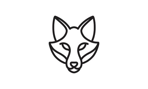 Fox Vector Line Icon Animal Head Vector Line Art Isolated Animal