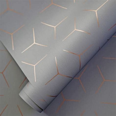 Metro Illusion Geometric Wallpaper Navy Blue And Gold Wow005 In