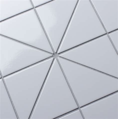 4 Cross Junction Glossy White Triangle Tile For Wall Design Ant Tile