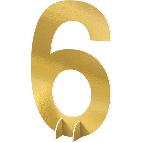 Giant Metallic Gold Number 6 Sign 24in Party City