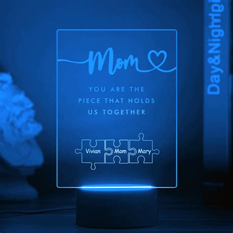 Mothers Day Night Light Personalized Mom You Are The Piece That Holds