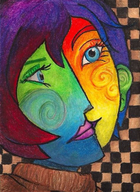Womans Face Cubism Art Picasso Drawing Picasso Art School Art Projects