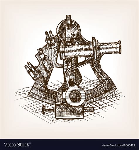 sextant sketch style royalty free vector image vectorstock