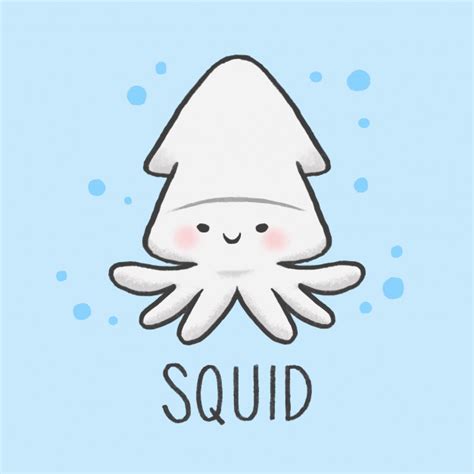Cute Squid Cartoon Hand Drawn Style Vector Premium Download