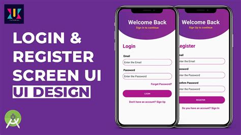 Android Ui Design Tutorial Login And Register Screen Ui Design Uiux