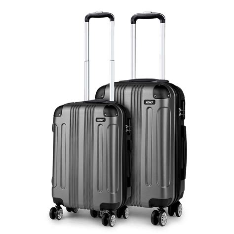 Buy Set Of 2 Lightweight Abs Hard Shell Suitcase 20 Carry On Hand