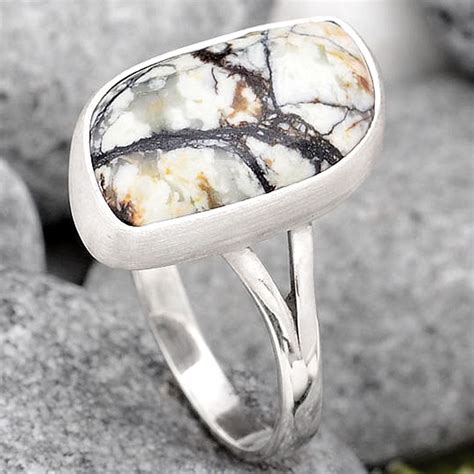 Authentic White Buffalo Turquoise Nevada Silver Ring S Jewelry