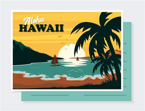 Hawaii Postcard Hawaii Art Print Hawaii Art Surf Poster
