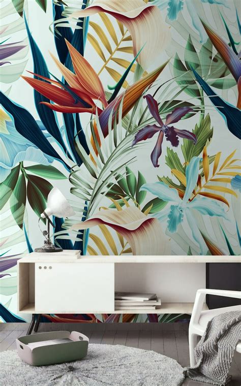 Tropical Wallpaper Removable Peel N Stick Self Adhesive Floral Etsy