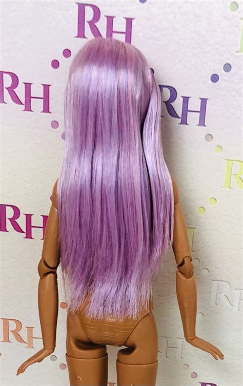 Barbie Pop Star Made To Move Hybrid Nude Doll Purple Hair Side Glance