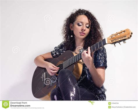 Woman Guitarist And Singer Stock Photo Image Of Entertainment 57943724