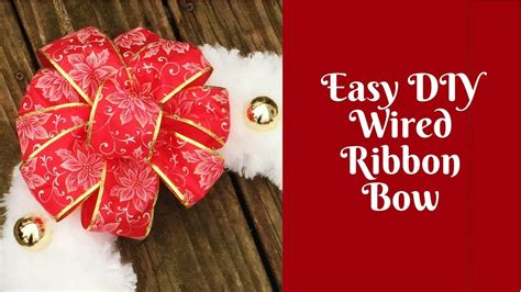 Christmas Crafts Easy Diy Wired Ribbon Bow Youtube