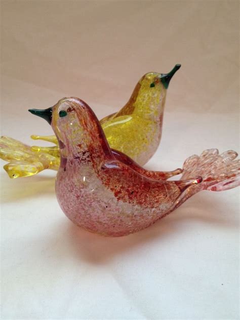 Gorgeous Murano By Archimede Seguso Pair Of Doves Love Birds Glass