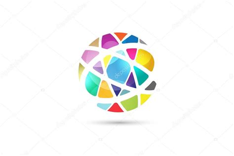 Vector Globe Abstract Logo Template Circle Round Shape And Earth