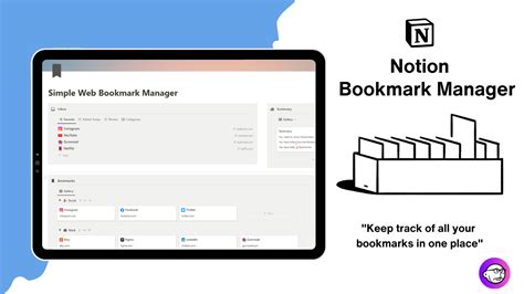 Notion Bookmark Manager For Free By Sourabh Personal Notion Template